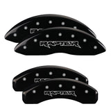 MGP 4 Caliper Covers Engraved Front & Rear Oval logo/Ford Black finish silver ch - 10222SFRDBK