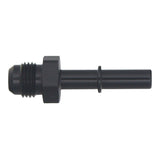 DeatschWerks 6AN Male Flare to 5/16in Male EFI Quick Connect Adapter - Anodized Matte Black - 6-02-0112-B
