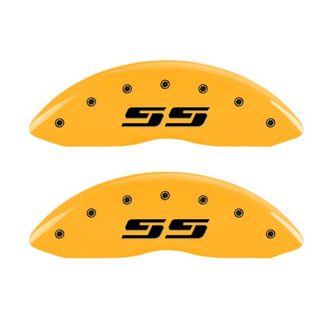 MGP 4 Caliper Covers Engraved Front & Rear MGP Yellow Finish Black Char 2011 Audi A6 Quattro - 15153SMGPYL