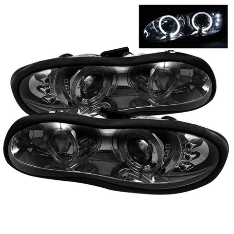 Spyder Chevy Camaro 98-02 Projector Headlights LED Halo LED Smke - Low H1 PRO-YD-CCAM98-HL-SM - 5009258