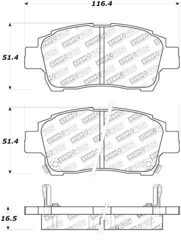 StopTech Street Touring 00-05 Spyder MR2 / 00 Celica GT Front Brake Pads - 308.08220