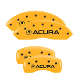 MGP 4 Caliper Covers Engraved Front & Rear Acura Yellow Finish Black Char 2006 Acura TL - 39006SACUYL