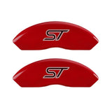 MGP 4 Caliper Covers Engraved Front & Rear No bolts/ST Red finish silver ch - 10231SST1RD