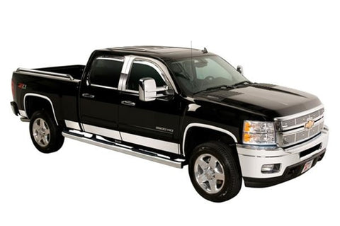 Putco 07-13 GMC Sierra Crew Cab 6.5 Short Box 6in Wide - 12pcs Stainless Steel Rocker Panels - 9751213