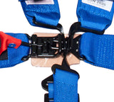 NRG SFI 16.1 5PT 3in. Padded Seat Belt Harness / Latch Link - Blue - SBH-5PCBL-620