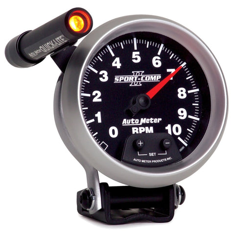 Autometer Sport-Comp II Quick Lite 3 3/4in 10K RPM Pedestal Tachometer - 3690