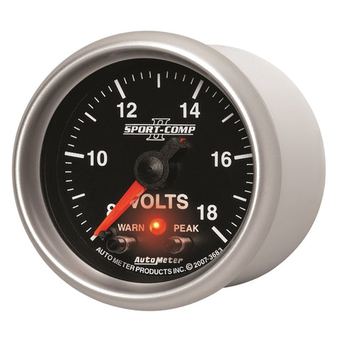 Autometer Sport-Comp II 2-1/16in Digital Voltometer Gauge - 18V - 3683