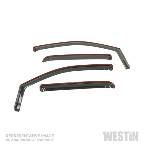 Westin 2017-2018 Honda Ridgeline Wade In-Channel Wind Deflector 4pc - Smoke - 72-44489