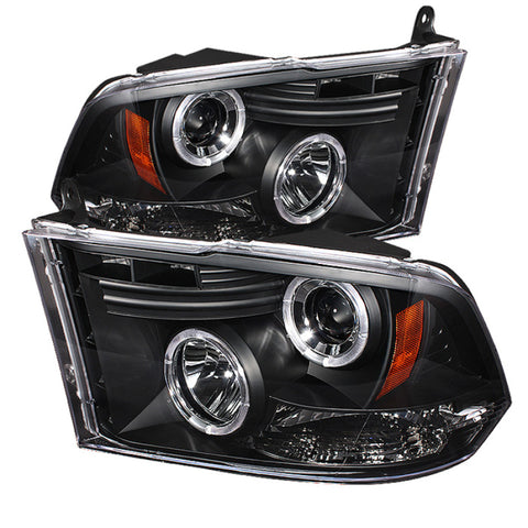 Spyder Dodge Ram 1500 09-14 10-14 Projector Headlights Halogen- LED Halo LED - Blk PRO-YD-DR09-HL-BK - 5010032