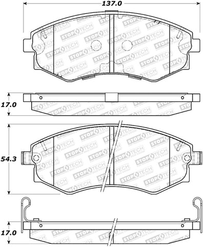 StopTech Street Brake Pads - 308.07002