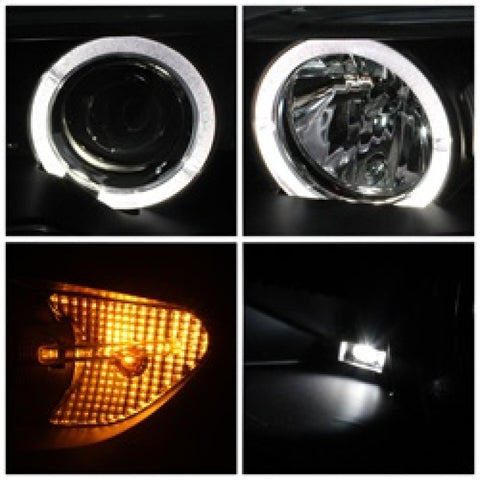 Spyder BMW E46 3-Series 04-06 2 DR Projector Halogen Model- LED Halo Blk PRO-YD-BMWE4604-2DR-HL-BK - 5077141