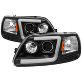 Spyder 97-03 Ford F-150 (After 6/1997) Light Bar Projector Headlights - Blk (PRO-YD-FF15097V2-LB-BK) - 5084538