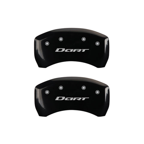 MGP 4 Caliper Covers Engraved Front & Rear With out stripes/Dart Black finish silver ch - 12199SDR1BK