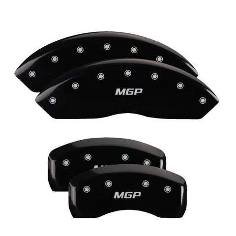MGP 4 Caliper Covers Engraved Front & Rear MGP Black finish silver ch - 54009SMGPBK