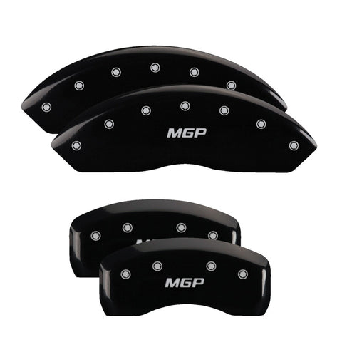 MGP 4 Caliper Covers Engraved Front & Rear MGP Black finish silver ch - 38008SMGPBK