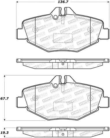 StopTech Street Brake Pads - 308.09870