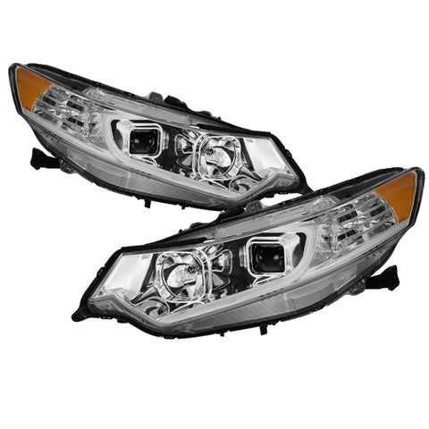 xTune 09-14 Acura TSX Projector Headlights - Light Bar DRL - Chrome (PRO-JH-ATSX09-LB-C) - 9042225