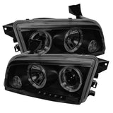 Spyder Dodge Charger 06-10 Projector Headlights Halogen- LED Halo LED Blk Smke PRO-YD-DCH05-LED-BSM - 5078353