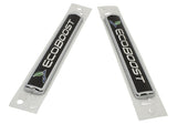 Ford Racing Black/Silver EcoBoost Emblem 3-1/2in x 9/16in - Set of 2 - M-1447-EBBLK