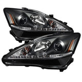 Spyder Lexus IS 250/350 2006-2010 Projector Headlights DRL Black PRO-YD-LIS06-DRL-BK - 5080059