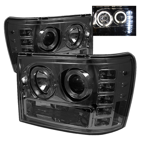 Spyder GMC Sierra 1500/2500/3500 07-13 Projector Headlights LED Halo- LED Smoke PRO-YD-GS07-HL-SM - 5010629