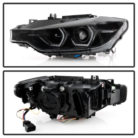 Spyder 12-14 BMW F30 3 Series 4DR Projector Headlights - Black PRO-YD-BMWF3012-AFSHID-BK - 5086754