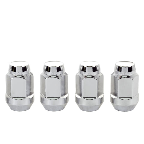 McGard Hex Lug Nut (Cone Seat Bulge Style) M14X1.5 / 22mm Hex / 1.635in. Length (4-Pack) - Chrome - 64073