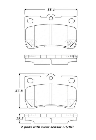 StopTech Street Touring 06 Lexus GS300/430 / 07-08 GS350 Rear Brake Pads - 308.11130