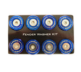 NRG M-Style Fender Washer Kit (TI Series) M6 Bolts For Metal (TI Burn Wshr/Silver Screw) - Set of 10 - FW-380TS