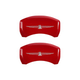 MGP 4 Caliper Covers Engrvd Front No bolts/Tbird Engrvd Rear/Tbird Emblem Red fnsh slvr ch - 10086STDBRD