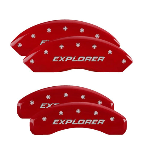 MGP 4 Caliper Covers Engraved Front & Rear MGP Red finish silver ch - 10024SMGPRD