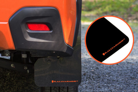 Rally Armor 13-17 Subaru XV Crosstrek Black Mud Flap w/ Orange Logo - MF26-UR-BLK/OR