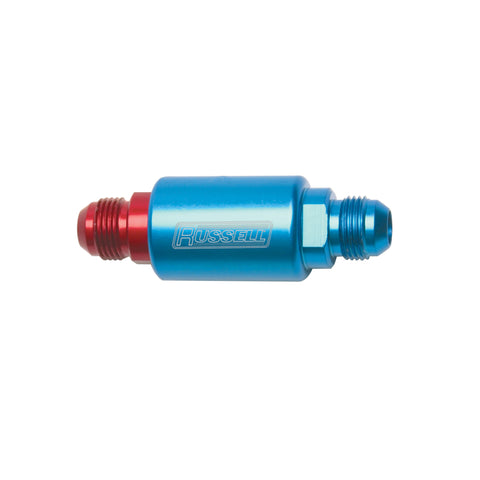 Russell Performance Red/Blue Anodized (3-1/4in Length 1-1/4in dia. -8 male inlet/outlet) - 650100