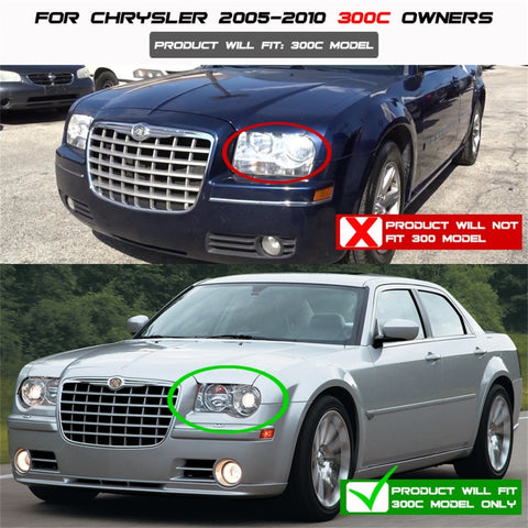 Spyder Chrysler 300C 05-10 Projector Headlights LED DRL Black High/Low H7 PRO-YD-C300C-DRL-BK - 5075659