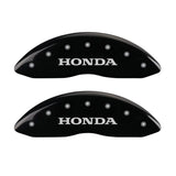 MGP 4 Caliper Covers Engraved Front & Rear Honda Black finish silver ch - 20213SHONBK