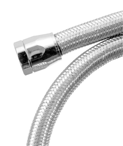 Spectre Stainless Steel Flex Fuel Line 3/8in. ID - 3ft. w/Chrome Clamps - 29498