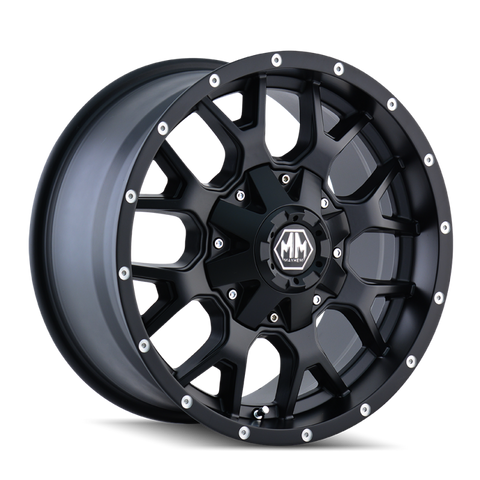 Mayhem 8015 Warrior 17x9 / 5x127 BP / -12mm Offset / 87mm Hub Matte Black Wheel - 8015-7952MB
