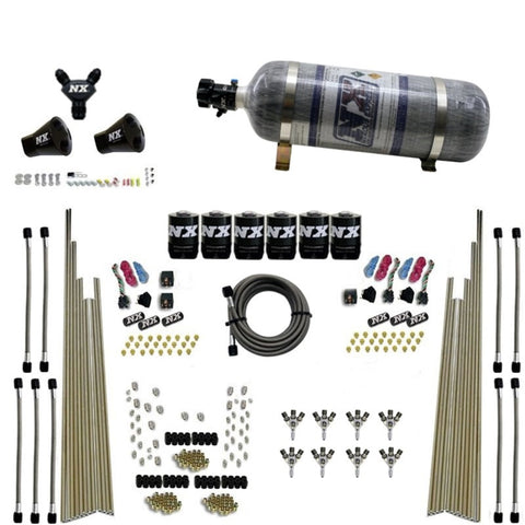 Nitrous Express 8 Cyl Triple-D Dry Direct Port 3 Stage Dry 6 Solenoids Nitrous Kit w/12lb Bottle - 80020-12