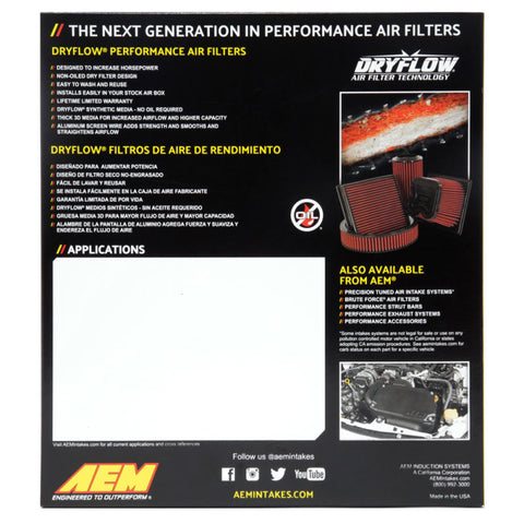 AEM 16-18 Honda CR-V L4-1.5L F/I DryFlow Filter - 28-50044