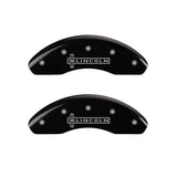 MGP 4 Caliper Covers Engraved Front Lincoln Engraved Rear MKZ Black finish silver ch - 36008SLCZBK