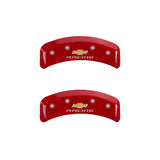 MGP 4 Caliper Covers Engraved F & R Chevy Racing Red Finish Silver Char 1988 Chevrolet Corvette - 13013SBRCRD