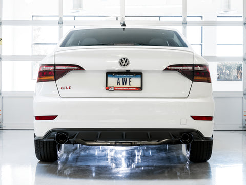 AWE Tuning 18-21 Volkswagen Jetta GLI Mk7 Track Edition Exhaust - Diamond Black Tips (Fits OEM DP) - 3020-23036