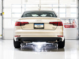 AWE Tuning Audi B9 A4 Touring Edition Exhaust Dual Outlet - Chrome Silver Tips (Includes DP) - 3015-32078