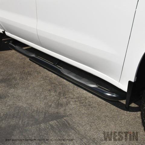 Westin 2019 Chevrolet Silverado/Sierra 1500 Crew Cab E-Series 3 Nerf Step Bars - Black - 23-4135