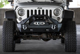 DV8 Offroad 07-18 Jeep Wrangler JK/JL FS-15 Steel Stubby Front Bumper w/ Fog Lights - FBSHTB-15