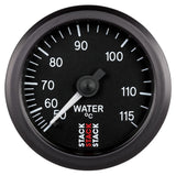 Autometer Stack Instruments 52mm 50-115 Celsius 3/8 BSPT (M) Mechanical Water Temp Gauge - Black - ST3107