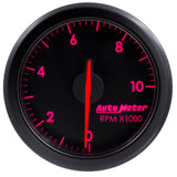 Autometer Airdrive 2-1/6in Tachometer Gauge 0-10K RMP - Black - 9197-T