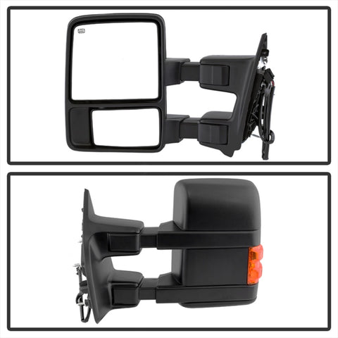 Xtune Ford Superduty 08-15 L&R Extendable Power Heated Adjust Mirror Amber MIR-FDSD08S-PW-AM-SET - 9935756