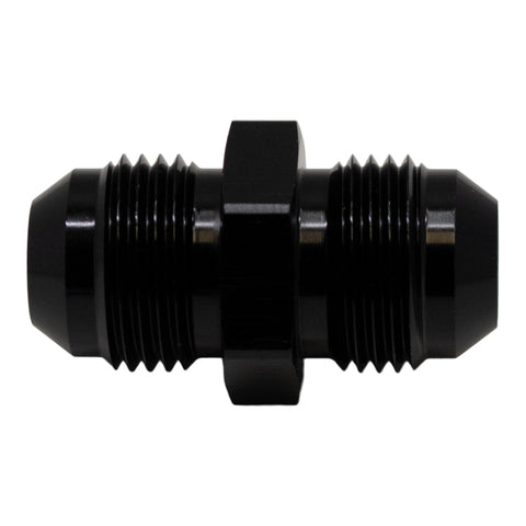 DeatschWerks 8AN Male Flare to 8AN Male Flare Coupler - Anodized Matte Black - 6-02-0204-B