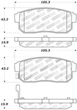 StopTech Street Touring 11/00-02 Infiniti G20/10/00-04 I30/I35 Rear Brake Pads - 308.09000